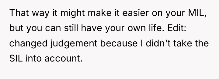 That way it might make it easier on your MIL,...