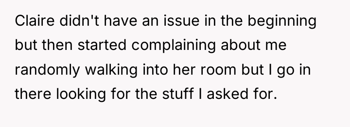 Claire didn't have an issue in the beginning but then...