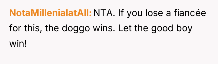 NotaMillenialatAll NTA. If you lose a fiancée for this, the...