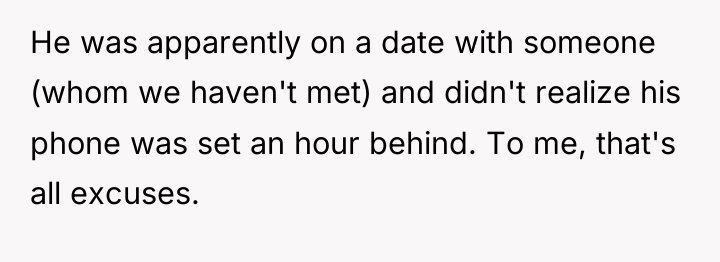 He was apparently on a date with someone (whom we...