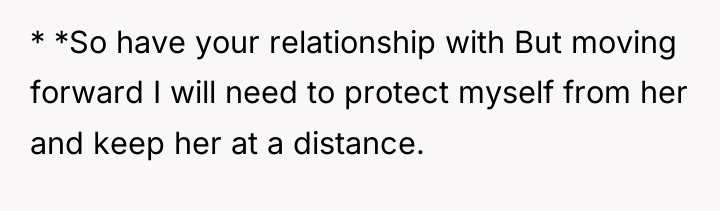* *So have your relationship with But moving forward I...