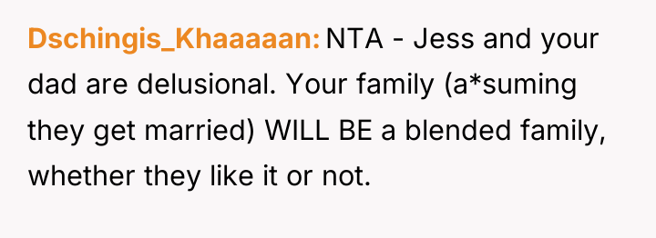 Dschingis_Khaaaaan NTA - Jess and your dad are delusional. Your...