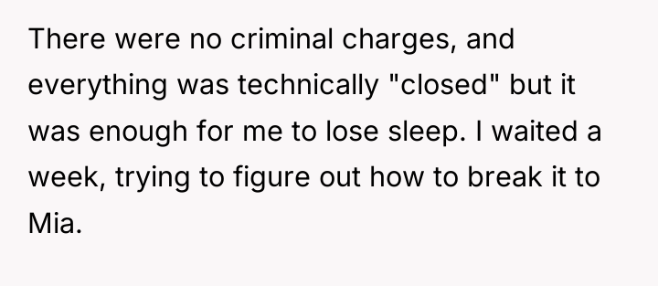 There were no criminal charges, and everything was technically "closed"...