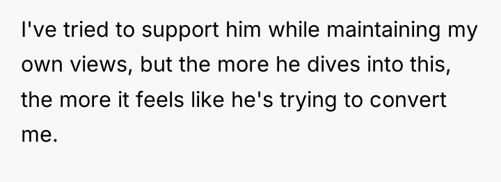 I've tried to support him while maintaining my own views,...