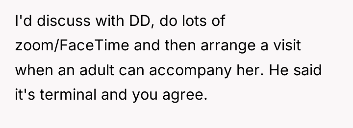 I'd discuss with DD, do lots of zoom/FaceTime and then...