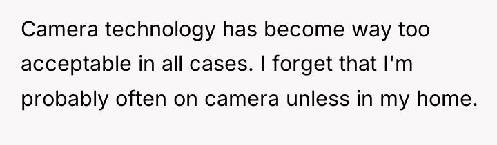 Camera technology has become way too acceptable in all cases....