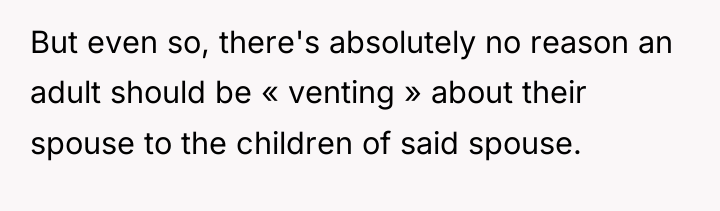But even so, there's absolutely no reason an adult should...