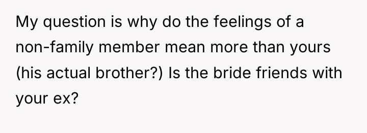 My question is why do the feelings of a non-family...