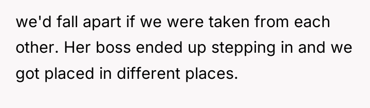 we'd fall apart if we were taken from each other....