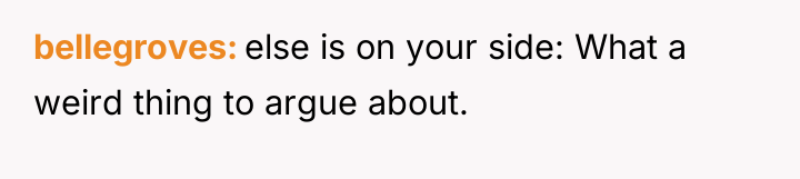 bellegroves else is on your side: What a weird thing...