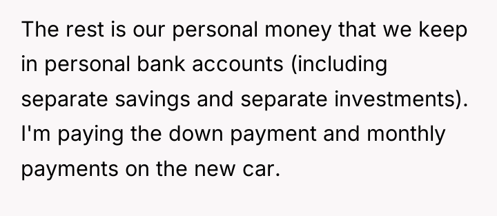The rest is our personal money that we keep in...
