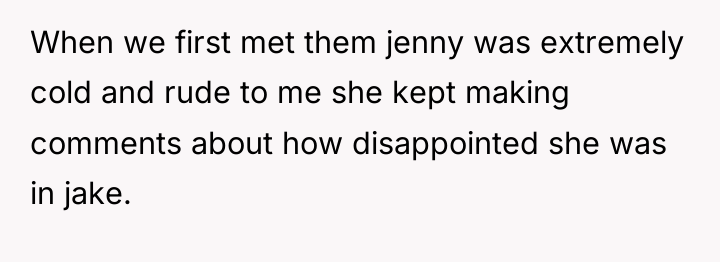 When we first met them jenny was extremely cold and...