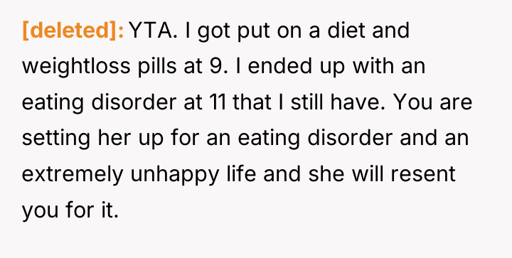 [deleted] YTA. I got put on a diet and weightloss...