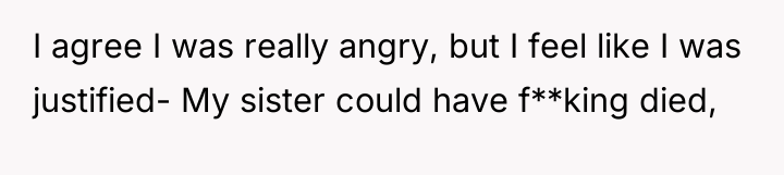 I agree I was really angry, but I feel like...