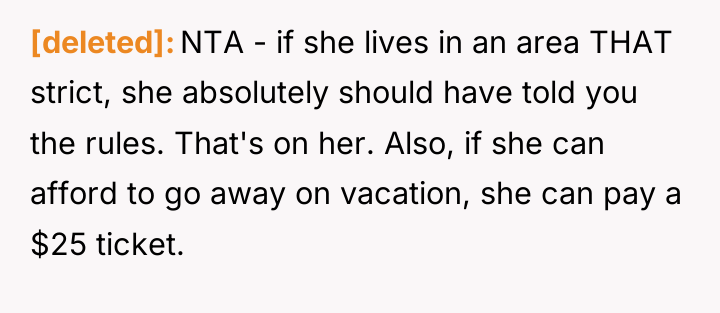 [deleted] NTA - if she lives in an area THAT...