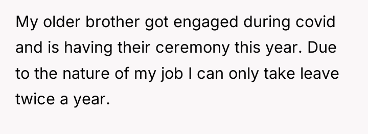 My older brother got engaged during covid and is having...
