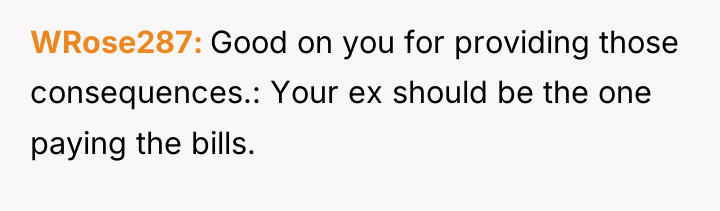 WRose287 Good on you for providing those consequences.: Your ex...