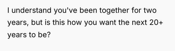 I understand you've been together for two years, but is...