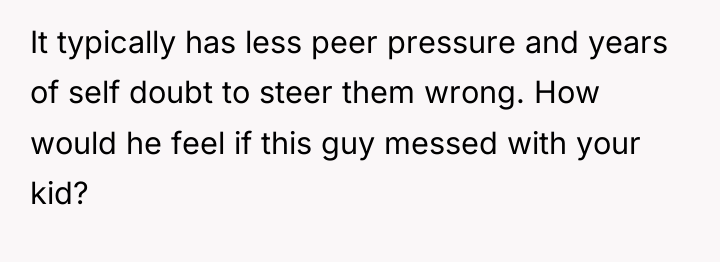 It typically has less peer pressure and years of self...