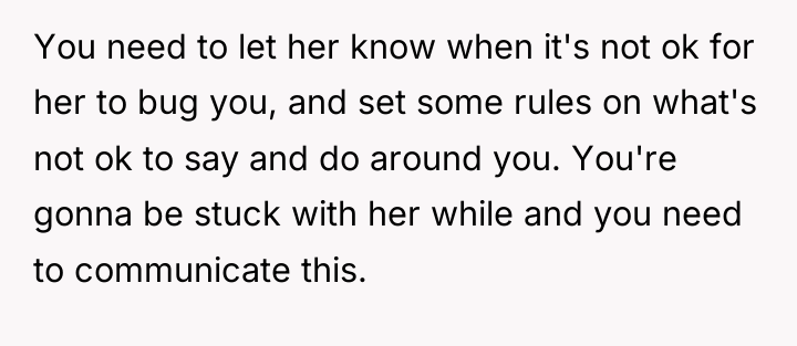 You need to let her know when it's not ok...