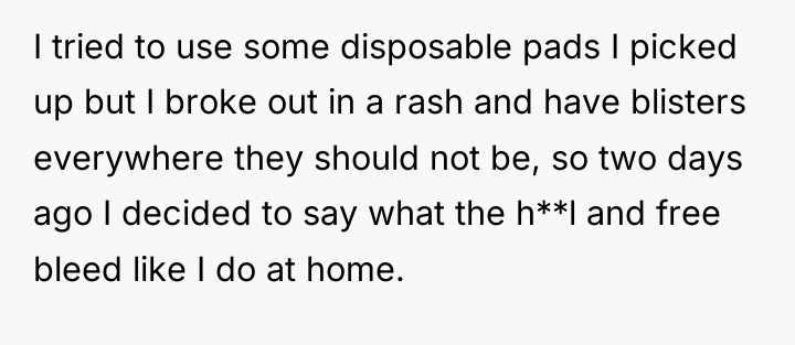 I tried to use some disposable pads I picked up...