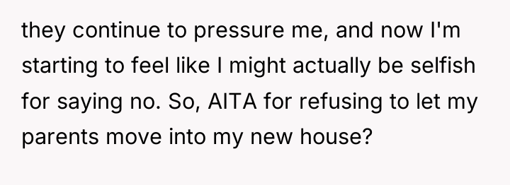 they continue to pressure me, and now I'm starting to...