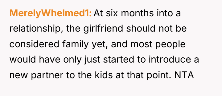 MerelyWhelmed1 At six months into a relationship, the girlfriend should...