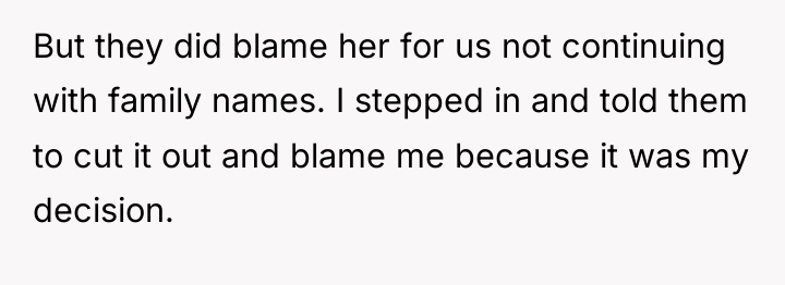 But they did blame her for us not continuing with...