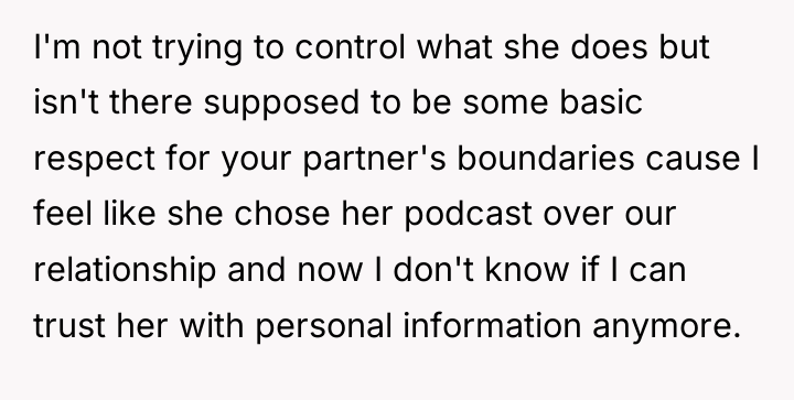 I'm not trying to control what she does but isn't...