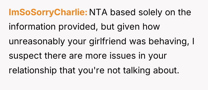ImSoSorryCharlie NTA based solely on the information provided, but given...