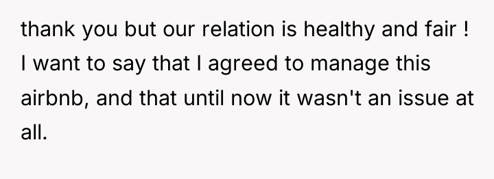 thank you but our relation is healthy and fair !...