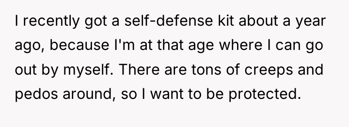 I recently got a self-defense kit about a year ago,...