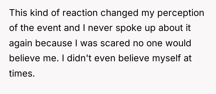 This kind of reaction changed my perception of the event...