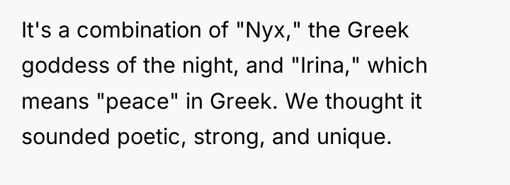 It's a combination of "Nyx," the Greek goddess of the...