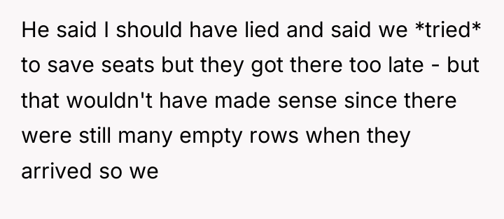 He said I should have lied and said we *tried*...