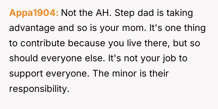 Appa1904 Not the AH. Step dad is taking advantage and...
