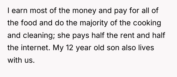 I earn most of the money and pay for all...