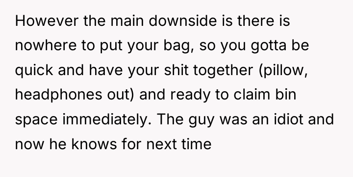 However the main downside is there is nowhere to put...