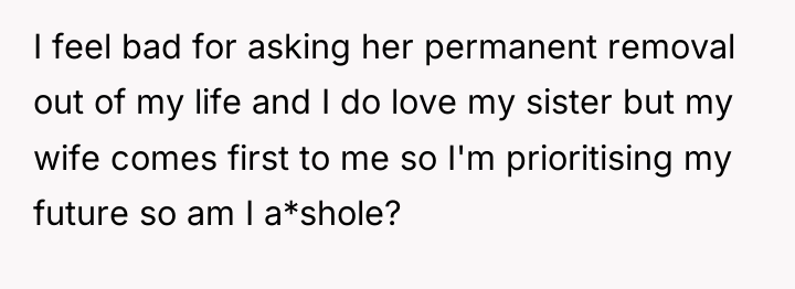I feel bad for asking her permanent removal out of...