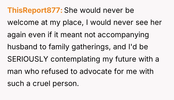 ThisReport877 She would never be welcome at my place, I...