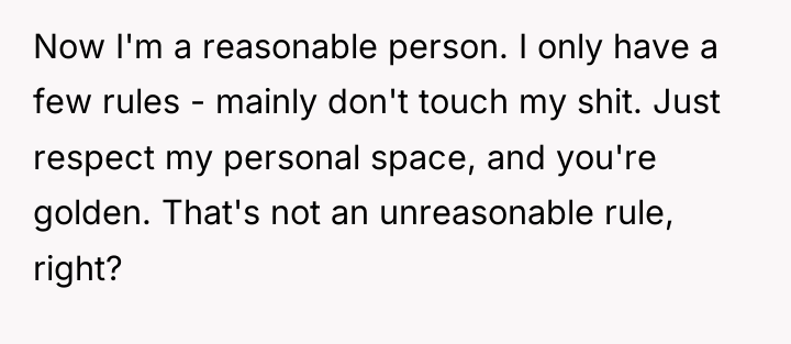 Now I'm a reasonable person. I only have a few...