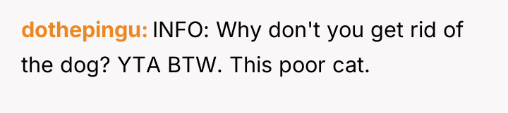dothepingu INFO: Why don't you get rid of the dog?...