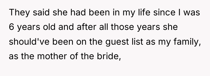 They said she had been in my life since I...