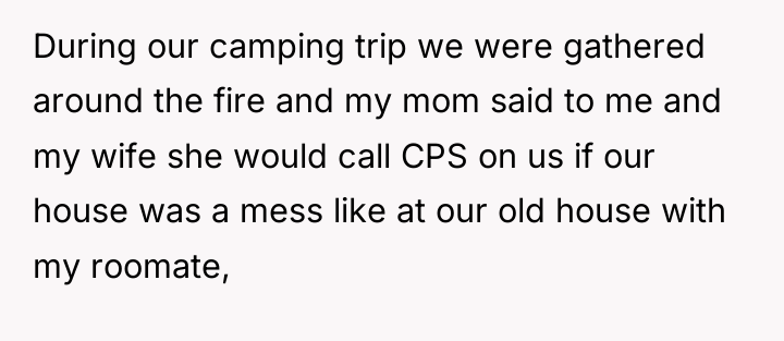 During our camping trip we were gathered around the fire...