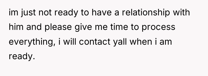 im just not ready to have a relationship with him...