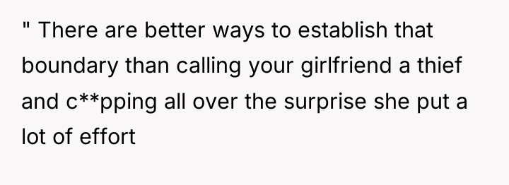 " There are better ways to establish that boundary than...