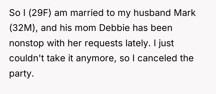 So I (29F) am married to my husband Mark (32M),...