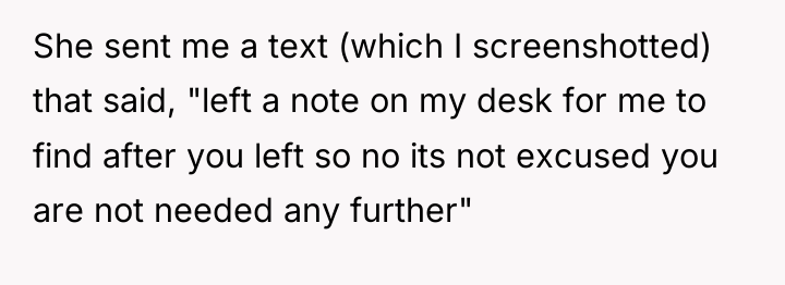 She sent me a text (which I screenshotted) that said,...