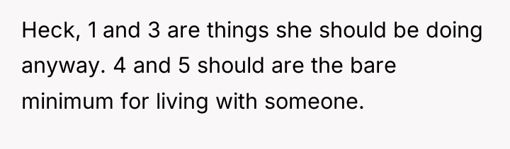 Heck, 1 and 3 are things she should be doing...