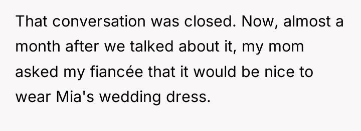That conversation was closed. Now, almost a month after we...
